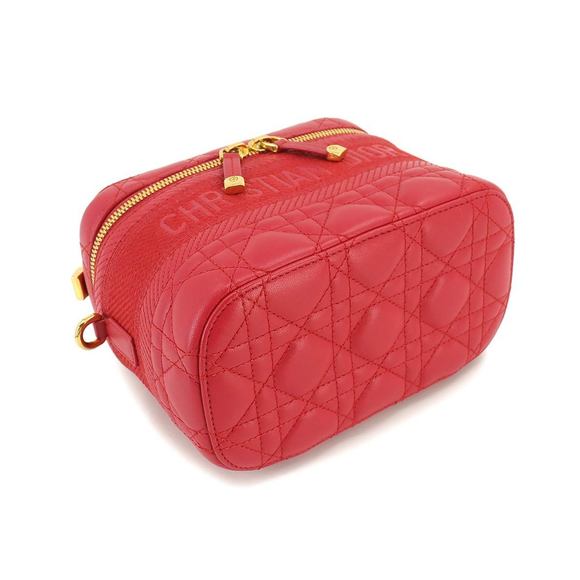 Christian Dior DIORTRAVEL Small Vanity 2way Hand Shoulder Bag Leather Red S54... - Picture 4 of 9